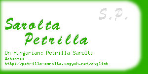 sarolta petrilla business card